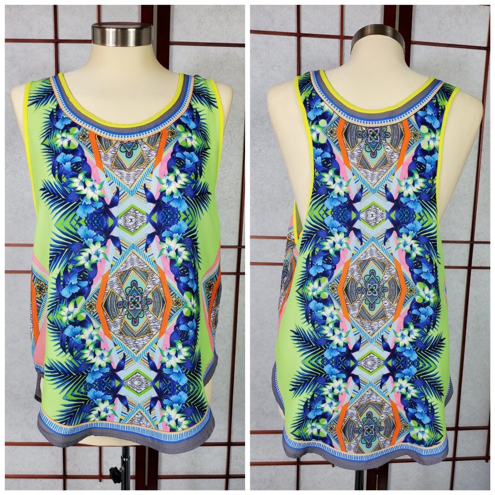 Lime Green Sleeveless Racer Back Tank Top